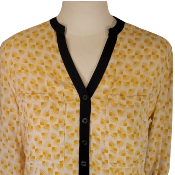 Anthropologie Button Down Drapey Top Ladies Size 0 - Picture 6 of 12